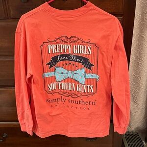 Simply Southern Bright Coral Long Sleeve Tee